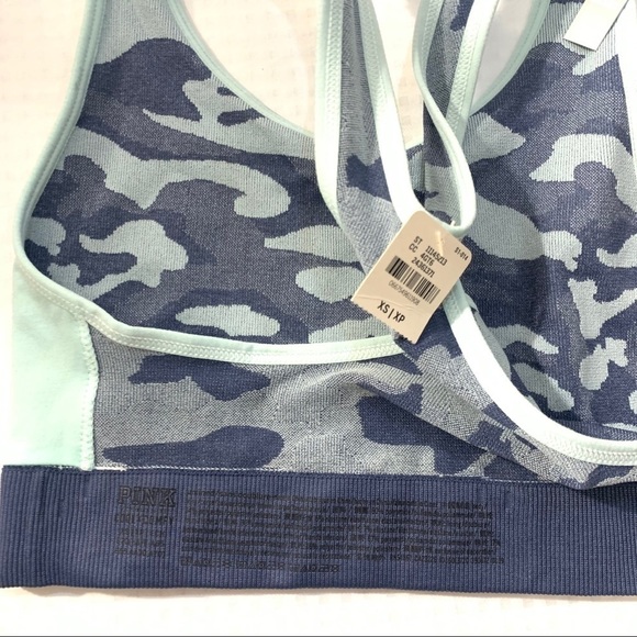 New VS Pink Cool & Comfy Blue Camo Print Bralette - Picture 5 of 13
